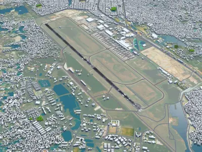 Hazrat Shahjalal Dhaka Airport 8km Low-poly 3D model