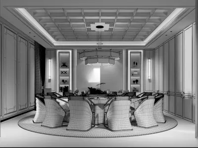 Dining rooms Low-poly 3D model