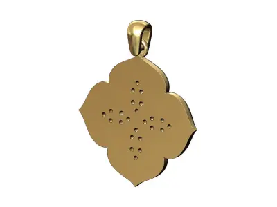 Diamond clusters floral window pendant with bail 3D print model