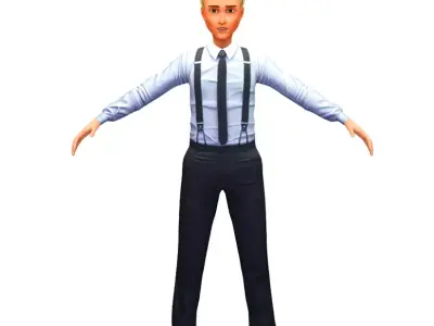 Cartoon Low Poly Style Avatar 006 3D Model Low-poly 3D model