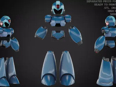 Mega man X Full Armor and Blaster for Cosplay 3D Model Pack