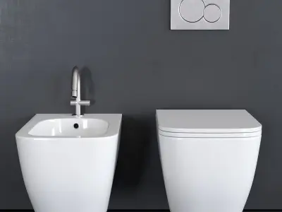 Scarabeo Ceramiche Teorema 2 0 Wall-Hung WC Low-poly 3D model