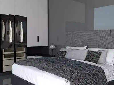 Shadow line Elegance Bed Set - Smart Dark  3D model
