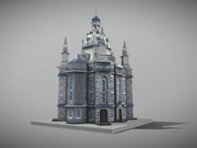 Frauenkirche Dresden Low-poly 3D model