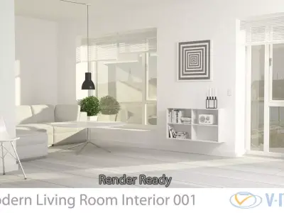 Modern Living Room Interior 001 3D model