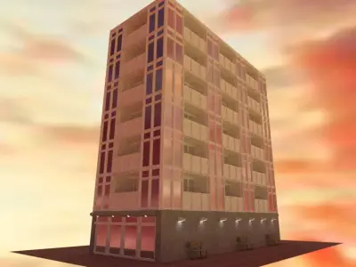 Blender 3D Hotel Free low-poly 3D model