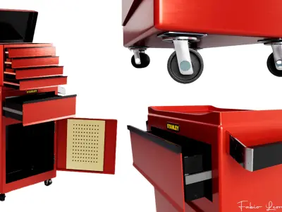 Mobile toolbox for workshop garage mechanics 3D model