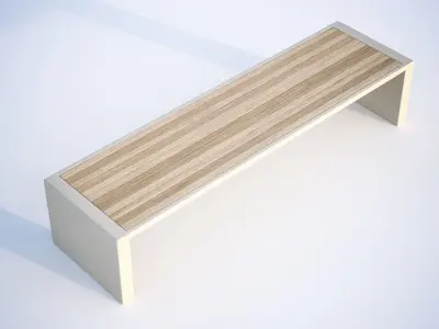 Simple street bench 3D model