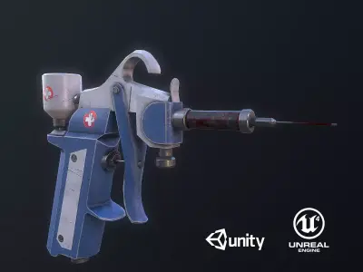 syringe steampunk sci-fi Low-poly 3D model