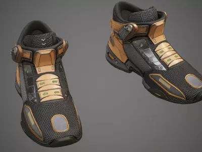 Sci-Fi Sneakers p03 Low-poly 3D model
