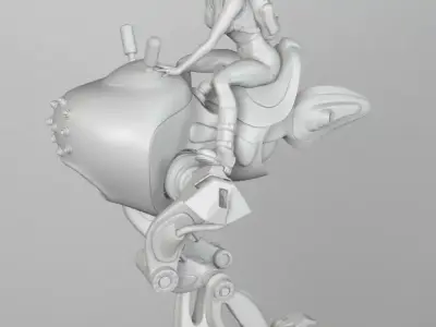 RASTREATOR woman riding robot 3D model