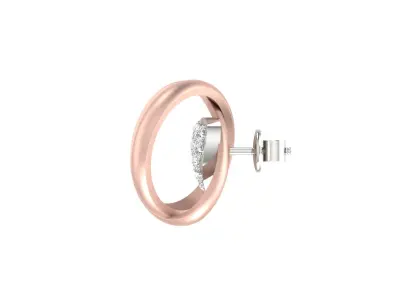 Light Weight Rose Gold Diamond Earring  -DDS PN 185 3D print model