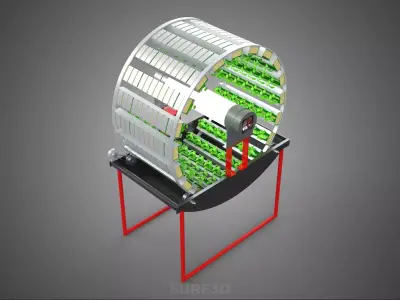 IOT CONTROL ROTARY HYDROPONIC GARDEN PLANT FARMING SYSTEM WHEEL 3D model
