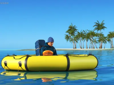  Advanced Life Raft with Tourist Inside 