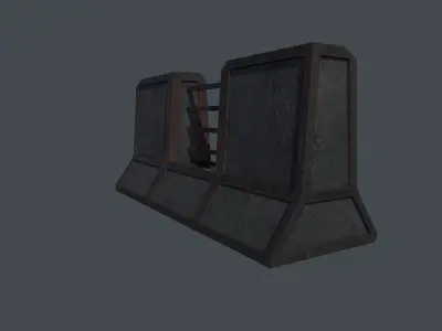 Concrete Barrier RoadBlock Barricade 3D model