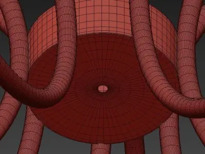 Halogen metal pendant lamp 3D model