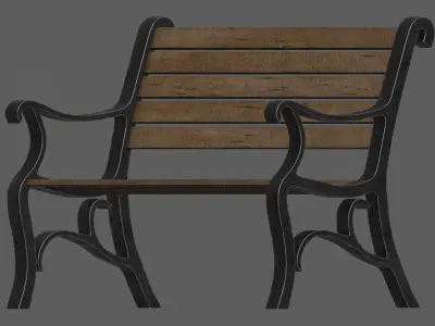 Park Bench Low-poly 3D model