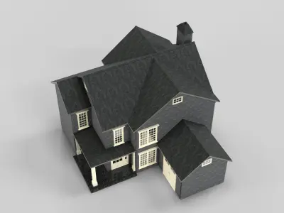 British House Design 02T1  Low-poly 3D model