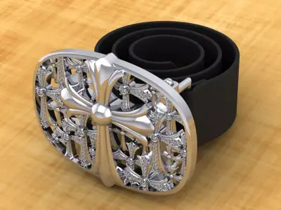 Custom ChromeHeart Buckle Cemetery Iced-Out 3D print model