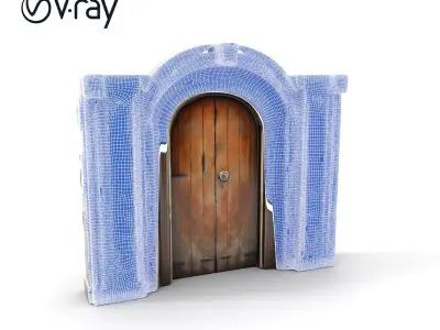 Medieval Stone Archway Door Model Pack Low-poly 3D model