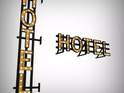Hotel Bulb Sign 3D model