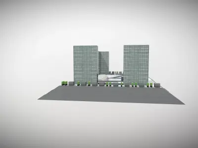 National Library of France Low-poly 3D model