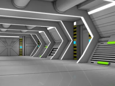 Sci Fi Corridor 3D model 157