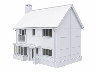 Neighborhood Houses P27 Low-poly 3D model