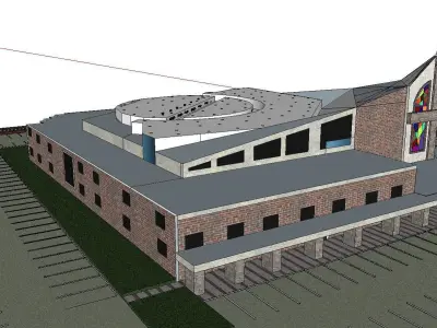 Architecture-Religion-God-Culture-Temple-0290 inside of churc... 3D model