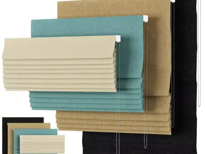 Roman Curtains 03 English Blinds Corbridge 3D model