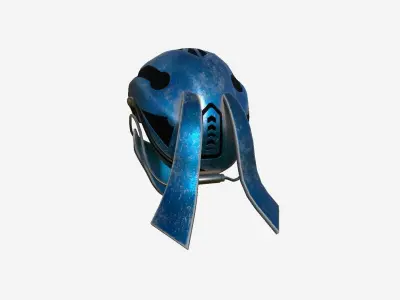 SciFi Ninja Mask A07 Blue Metal - Character Design Fashion Low-poly 3D model