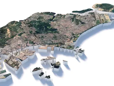 Singapore Terrain Country 3D model