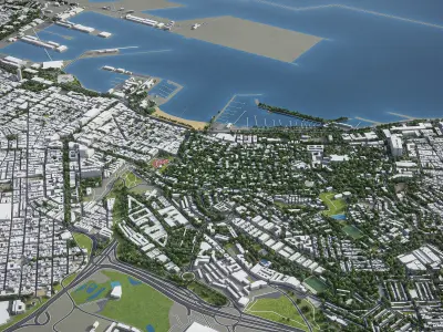 Las Palmas de Gran Canaria Low-poly 3D model