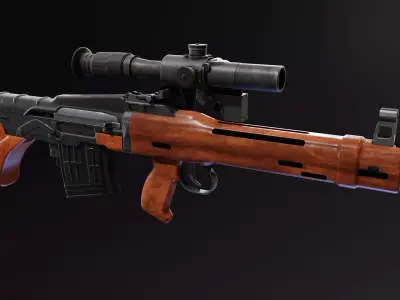 TKB 0145 Adov Prototype Rifle Low-poly 3D model