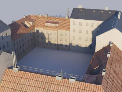 Countyard Facade Residantial Building  3D model