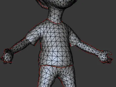 Alien Kid Low-poly 3D model