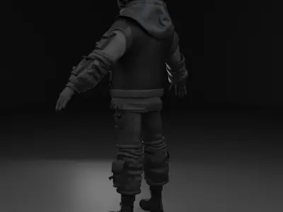 Scifi Character - Cyberpunk Cybersurge Low-poly 3D model