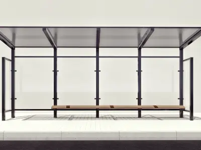 bus stop bus station 3D model