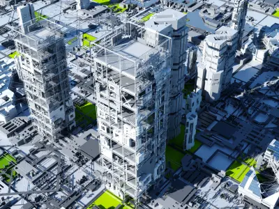 Sci-Fi Tech City 3D model