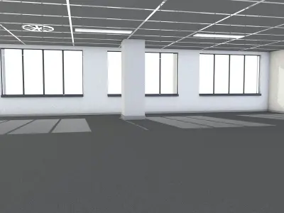 White Room with Windows 3D model