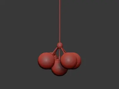 Modo 5 Brass color white glass designed 3D model