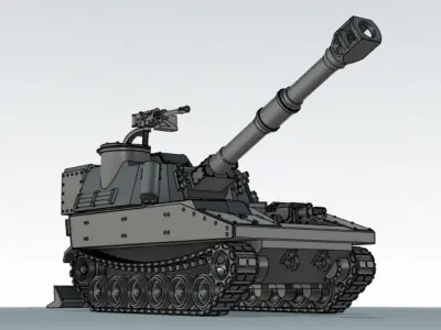 Paladin pattern mobile artillery 3D print model