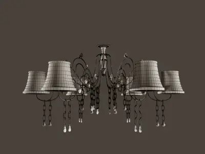 Lustra 1 gold chandelier with five lamps 3D model