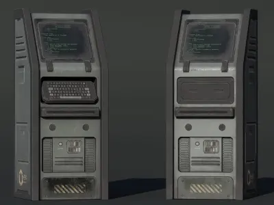 Sci-fi Terminal Low-poly 3D model