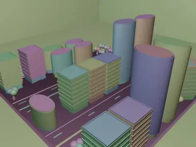 City low poly Free low-poly 3D model
