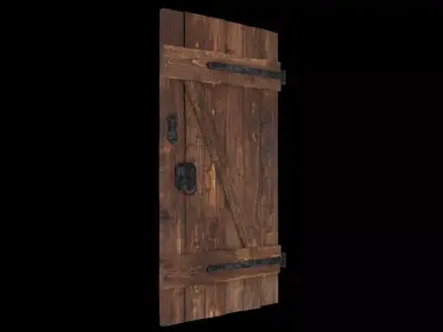 Old Wooden Door - Vieille porte en bois Low-poly 3D model