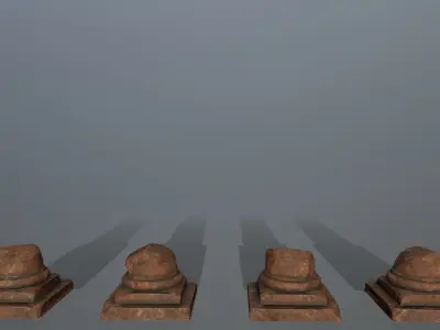 broken pillar Low-poly 3D model