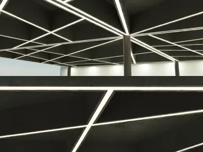 Beamed ceiling Overlap 16 Low-poly 3D model