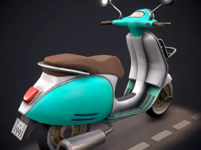 Stylized Scooter Low-poly 3D model