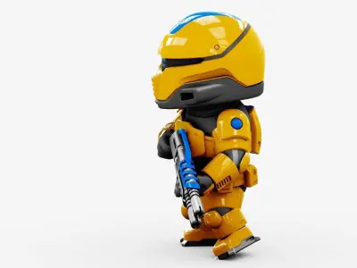 TOON CYBER TROOPER  RIGGED 3D model